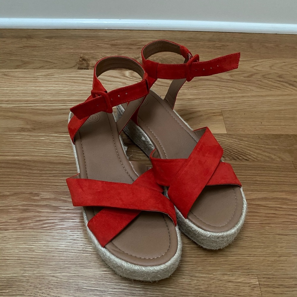 Urban outfitters red sandals